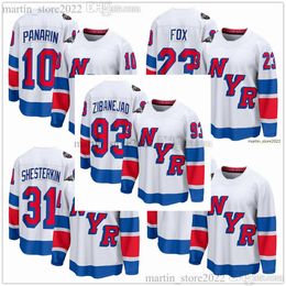 Stitched White 2024 Stadium Series Hockey Jersey 93 Mika Zibanejad 23 Adam Fox 10 Artemi Panarin 31 Igor Shesterkin Men Women Youth