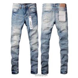 Mens Jeans Luxury Brand Purple Man Black High Street Paint Graffiti Pattern Damaged Ripped Skinny Trousers Denim Pants A2 CQP5