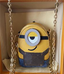 2022 Latest Women039s Mini Wallet designer fashion high quality leather chain Minion Zero Wallet with box packaging1556768