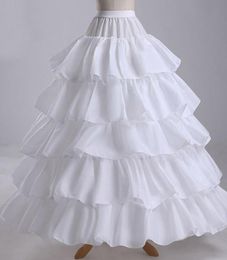 New Women 4 Hoops Bridal Petticoats For Ball Gown Wedding Dress Ruffles Fabric Underskirt White Weddings Accessories Custom Made 9948905