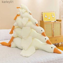 Stuffed Plush Animals Big Size White Goose Toy Kaii Huge Duck Sleep Pillow Cushion Soft Animal Doll Birthday Gift for Girl YQ240218