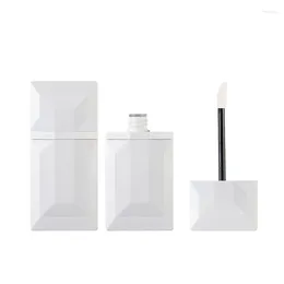 Storage Bottles Plastic Tube Lip Gloss Unique 4ML Card Shaped Oblate Container Bottle Rhombus Cosmetic Refillable Lipgloss Tubes