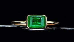 FFGems 18K Gold Colour Emerald Rings for Women Vintage Silver Colour Ring Mens Jewellery Brand Anniversary Party Gift whole9458653