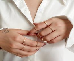 Fashion Punk Minimalist Midi Round Ring Set for Women Bohemia Vintage Metal Knuckle Finger Rings Jewelry9592352