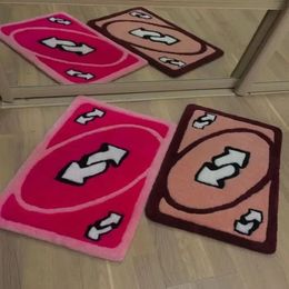 UNOs Game Cards Carpet Rug Creative Soft Lounge Rugs Children Bedroom Living Room Chair Floor Mat Bathroom Doormat Home Decor 240131