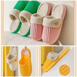 Slippers Home Women Men Detachable Fur Winter Warm Water-Proof Sandle Non-Slipe Cotton Ladies Plush Lining Sandals Memory Foam Couples Shoes Soft