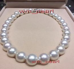 Fine Pearls Jewellery 18quot1213mm REAL Natural south sea round white pearl necklace 14K8184897
