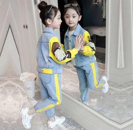 Girls Clothing Sets 2019 Children Fashion Active Jackets Coat And Jeans Pants Set Kids Clothing Autumn Sports Suit Tracksuit6631038