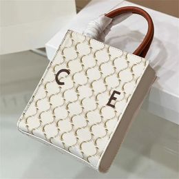 2024 Celiene Bag Vintage Trend Item Canvas Tote Simple Fashion Crossbody Bag Vertical Handbag Printed High Appearance Level Detachable B 4880