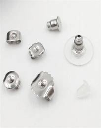 100PCS 12x6mm Silver Color Stainless Steel Jewelry Accessories Earring Back Plug Settings Base Ear Studs Back DIY Making Findings2385277