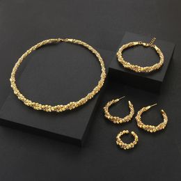 AccKing 4piece Set for Womens Jewellery Necklace Earrings Bracelet Ring Jewellery Set for Brides Large Wedding Jewellery Se 240119