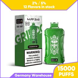 15000 puffs happ bar vape Disposable puffs E-cigarettes EU warehouse shop 15K vap puff top 1 hot selling free shipping