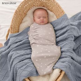 Baby Sleeping Bag born Swaddle Up Envelope Wrap 100% Cotton Sleep Blanket Blankets Threepiece 240131