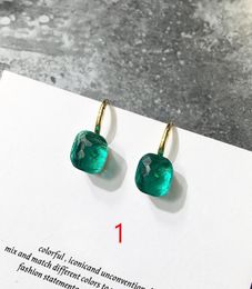 Gold diamond goldplated stone cut sugar crystal earrings designer stud earrings women fashion earrings Jewellery whole1408280