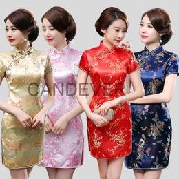 Chinese Traditional Dress Hanfu Cotton Qipao Dresses For Women Wedding Classic Women Satin Cheongsam Oriental Bride Party Gown 240130