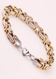 Mens Byzantine Box Link Bracelets 316L Stainless Steel Chain For Men Fashion Punk Jewlery 22cm08 ZHL23807299298