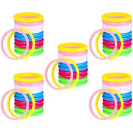 Charm Bracelets 5 PCS Friendship Girls Colorful Wristband Resin Solid Bangle Gift Plastic Bangles Women's