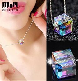 Crystals Necklace Pendants Silver Chain Necklaces For Women Statement Necklace Wedding Chic Gift Fine Jewellery 10PCS LOT264E6466809