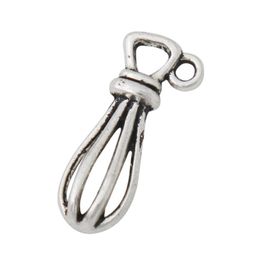 Whole Alloy Antique Silver Plated Daily Use Egg Beater Utensil Charms For Cooks and Chefs 824mm 100pcs AAC12533034039