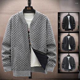 Men's Sweaters Sweater Knitted Cardigan 2024 Autumn Winter Thick Warm Fleece Zipper Jacket Knitwear Coat Korean Men Clothing