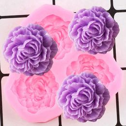 Baking Moulds 1PC Pretty Peony Flower Silicone Mold Wedding Cupcake Fondant Cake Decorating Tool