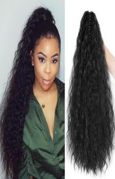 Rebeauty Hair Synthetic Claw Ponytail Heat Resistant Natural Wave Long Wavy Claw Curly Ponytail Clip in Hair Extensions 22 Inch2977796625