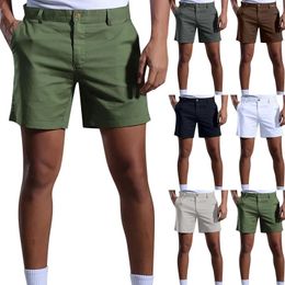 Men's Shorts Cotton And Linen Loose Neutral Couple Outfit Spring Summer Thin With Athletic Pockets