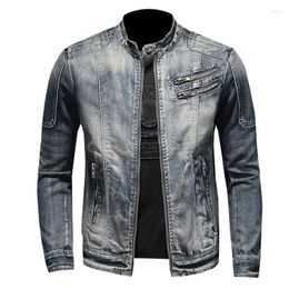 Men's Jackets 2024 Motorcycle Denim Spring Autumn Vintage S Cowboy Zipper Jeans Coat Plus Size M-6XL Men Jacket