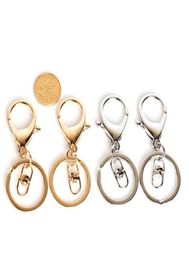 50PCS 33mm High Quality Gold Silver Lobster Clasp Clips Key Hook Keychain Split Key Ring Keychains Making58489951696485