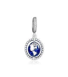 2019 Original 925 Sterling Silver Jewelry Globe Dangle Charm Beads Fits European Bracelets Necklace for Women Making63358461256295
