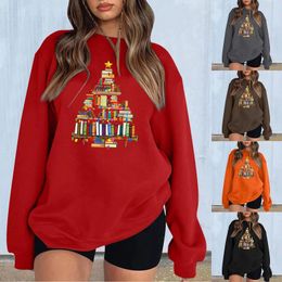 Women's Hoodies Christmas Shirt Long Sleeve Women Womens Fashion Casual Crew Neck Sweatshirts Printed Hoodie With No Hood