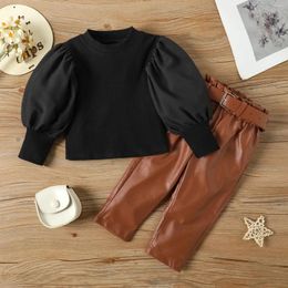 Clothing Sets Girls Tops Pants Kids Suits 2PCS/Set Cotton 2024 Cute Spring Autumn Formal Sport Teenagers Children