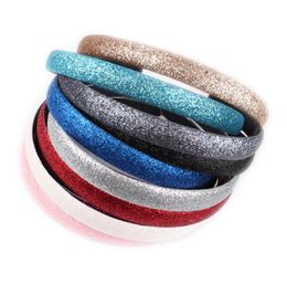 30pcslot 10 Colors Good Quality Girls Glitter Headband 12cm Shiny Metallic Fabric Covered Plastic Nonslip Hair Band Women Hair 3105733741