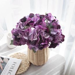 Decorative Flowers 35cm Artificial Hydrangea Fake Colored Flower Home Decoration Crafts Wedding Party Celebrations El Garden