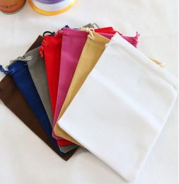 Ship 100pcs 1215cm Velvet Bag Jewelry Bags Wedding Party Candy Beads Xmas Gift Customized Bags for Phoe Power Supply4585685