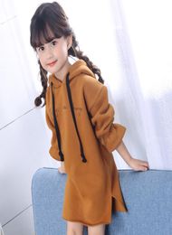 Girls Dress Winter Long Sleeve Hoodie Thicker Warm Letter Dresses for Large Girls Children039s Clothing Kids Clothes8479419