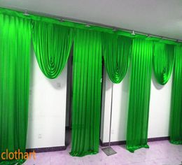 6m wide swags of backdrop wedding stylist designs Party Curtain drapes Celebration Stage Performance Background Satin Drape wall d7598348