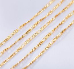 18K gold plating Silver Glossy face flat chain 31 Necklace 2MM mixed size 16 18 20 22 24 26 28 30 inch fashion men women Necklace9848476
