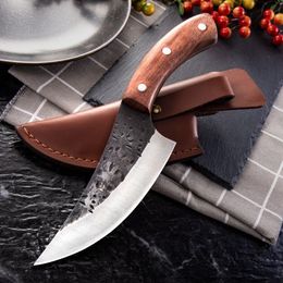 Handmade Forged High Carbon Steel Boning LNIFE Kitchen Knives BBQ Butcher LNIFE Meat Cleaver Outdoor Cooking Tool3345