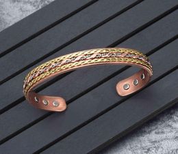 Vinterly ed Magnetic Copper Bracelet Health Energy Adjustable Open Cuff s Bangles for Women8999641