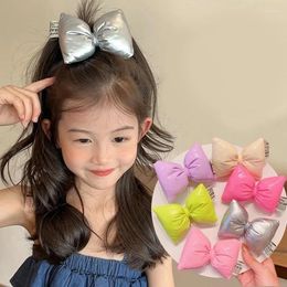 Hair Accessories 2024 Colorful Leather Bow Rope Cute Princess Scrunchies Tie Girls Ponytail Elastic Band Y2k