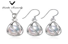 Dangle Chandelier 925 Sterling Silver Jewelry Natural Pearl Pendant Women039s Cage Earrings2452989