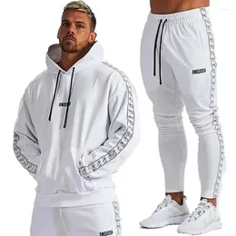 Men's Tracksuits Tracksuit Gym Sports Suits Hoodies Fitness Cotton Sportswear Pullover Hooded Sweatpants Twopiece Set Training Clothes