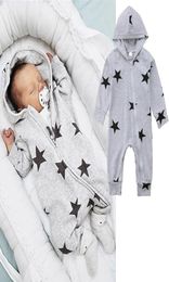 Autumn baby kids clothes 024M Newborn baby Long sleeve with cap jumpsuits Little Star rompers kids designer clothes JY5289594917