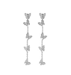 2021 Beautiful Exquisite Diamond Four Leaf Clover ButterflyTassel Dangle Earrings 18K Gold S925 Silver for Van WomenGirls Wedding9385695