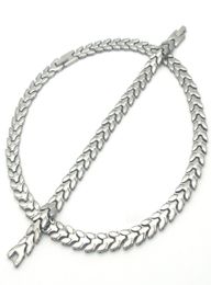 Fashion Jewellery Set New Design Stainless Steel Silver Colour Wheat spike Choker Necklace Bracelets Jewellery Sets La MaxZa1787953
