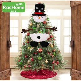 Christmas Decorations Tree Toppers Cute Santa Snowman Reindeer Xmas Topper Large Home Outdoor Decor Ornaments Decoration