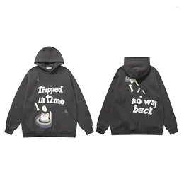 Damen Hoodies Harajuku Broken Planet Puff Frauen Übergroße Streetwear Goth Sweatshirt Grunge Paare Koreanische Gothic Y2k Kleidung