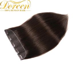 Doreen 100g 120g Blonde Brown Brazilian Machine Made Remy Clip In Human Hair s 16inch22inch 240130