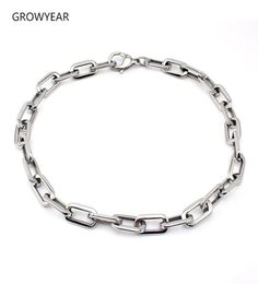 Chunky Link Chain Necklaces Fashion Jewellery Women Men Stainless Steel Flat O Chain Silver Colour 9919664